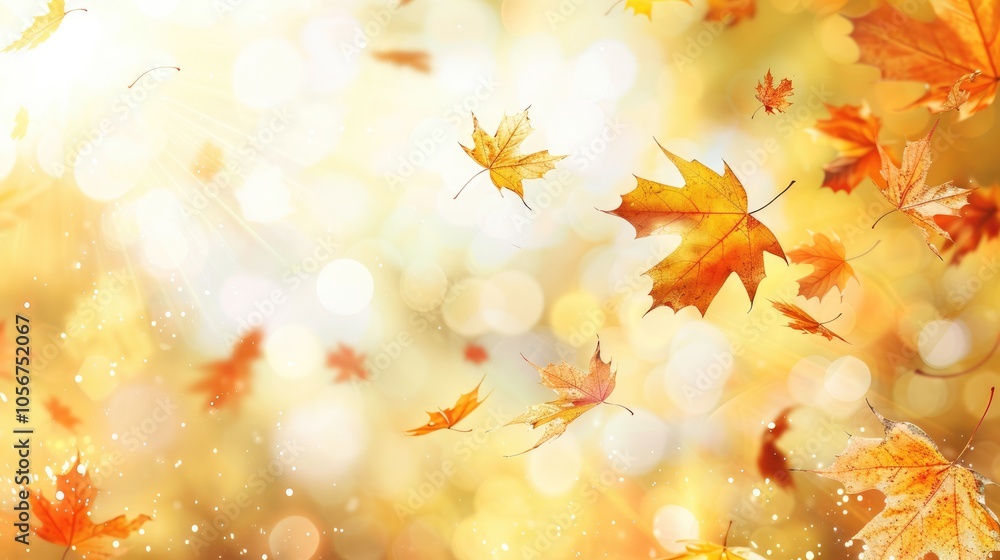 Autumn Maple Leaves in Wind and Sunlight for Seasonal Promotions Autumn Maple Leaves in Wind and Sunlight for Seasonal Promotions