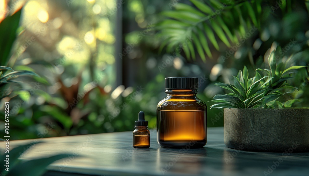 Closeup of Botanical Extracts in Glass Jars with a Natural Background, showcasing the Beauty and Purity of Plant-Based Ingredients for Skincare, Wellness, and Aromatherapy Closeup of Botanical Extracts in Glass Jars with a Natural Background, showcasing the Beauty and Purity of Plant-Based Ingredients for Skincare, Wellness, and Aromatherapy