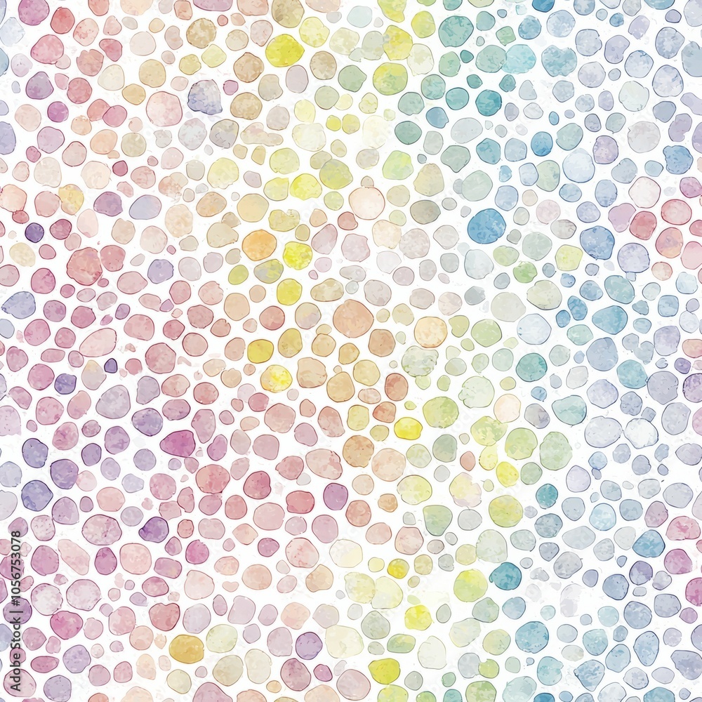 seamless pattern of soft watercolor dots blending into each other