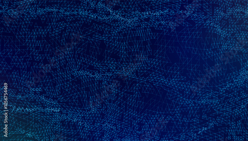 Abstract geometric big data mesh pattern in blue hues with a geometric grid. Abstract digital futuristic wireframe background.