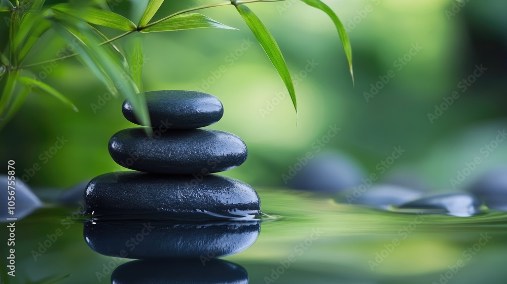 Balanced Zen stones symbolizing peace and tranquility Balanced Zen stones symbolizing peace and tranquility