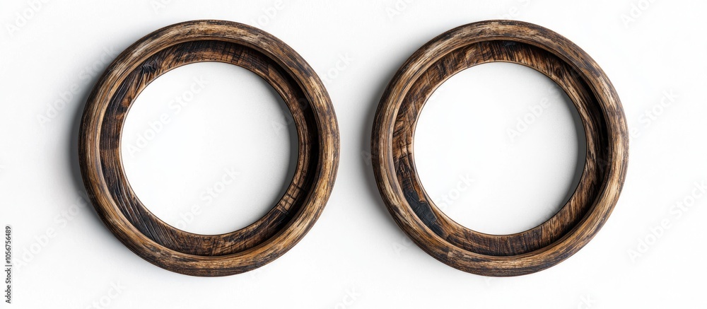 Wooden Frame Two Empty Round Frames With Scratched Wooden Insert Isolated On White Background Blank Frame Signage Mockup Old Frame Notice Board Wooden Frame Two Empty Round Frames With Scratched Wooden Insert Isolated On White Background Blank Frame Signage Mockup Old Frame Notice Board