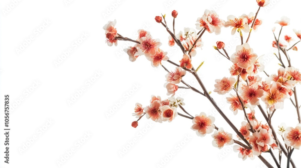 Artificial flower arrangement in a vase for decorative purposes against a white background Artificial flower arrangement in a vase for decorative purposes against a white background