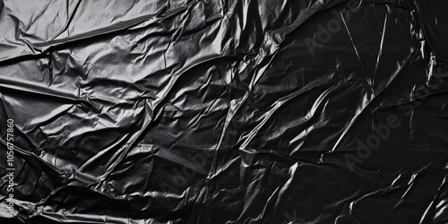 Black Crumpled and Creased Textured Surface