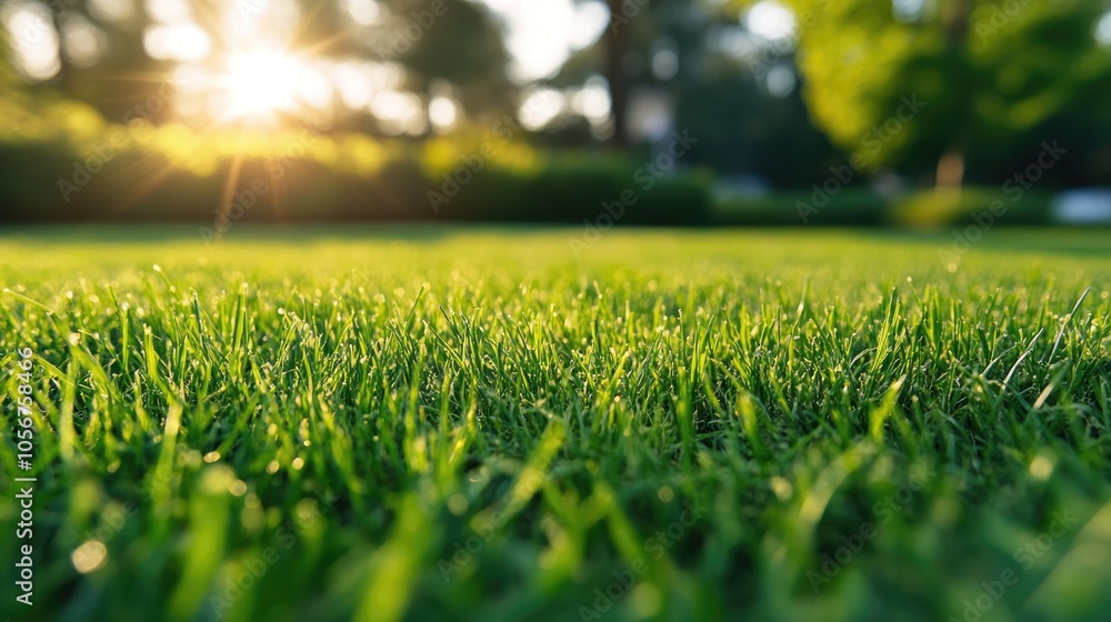 Close up of freshly cut grass during lawn mowing at a residential area Close up of freshly cut grass during lawn mowing at a residential area