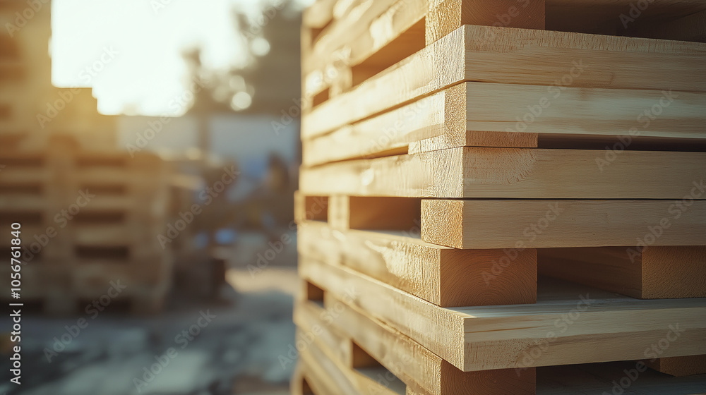 Wooden planed boards stacked on top of each other Wooden planed boards stacked on top of each other