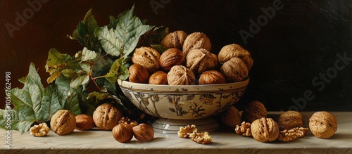 Still Life With Walnuts And Hazelnuts photo