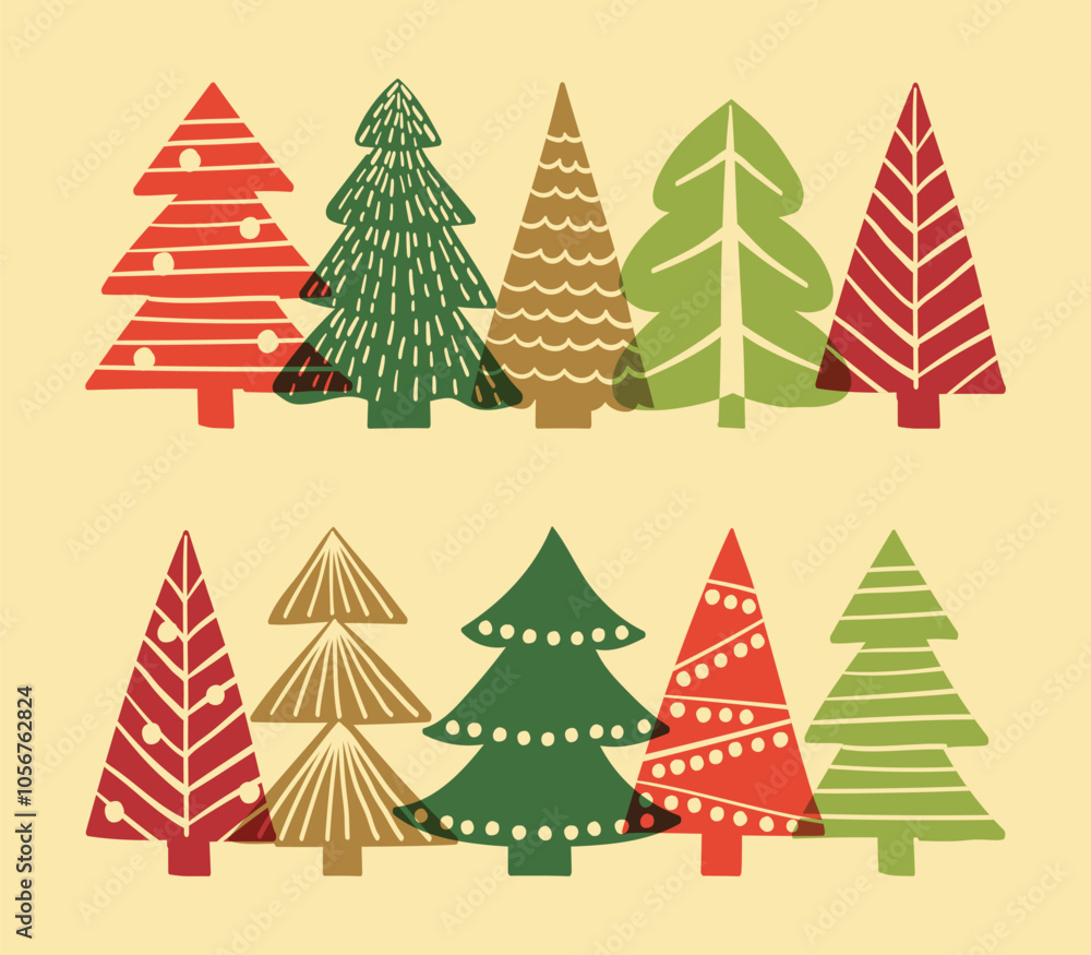 Colourful Christmas ornaments. Abstract X-Mas tree design. Vector illustration Colourful Christmas ornaments. Abstract X-Mas tree design. Vector illustration