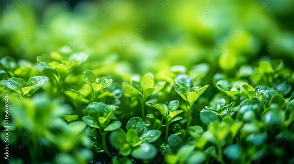 Close-up of Lush Green Foliage with Water Droplets Close-up of Lush Green Foliage with Water Droplets