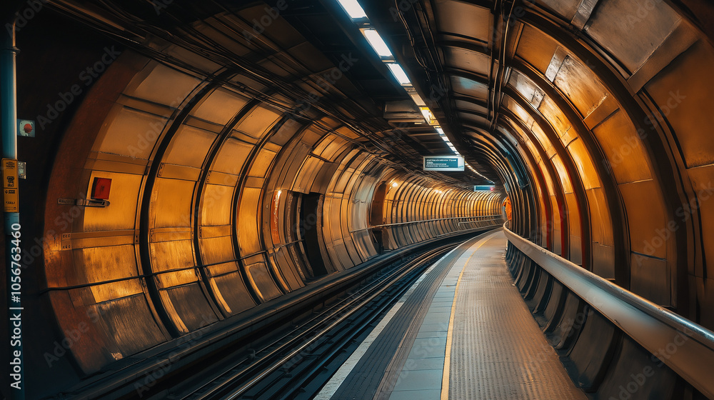 Obraz premium Underground tunnel of the London Tube