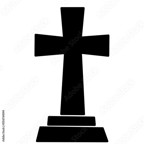 Tombstone. Ancient Halloween graveyard tombstones and grave crosses