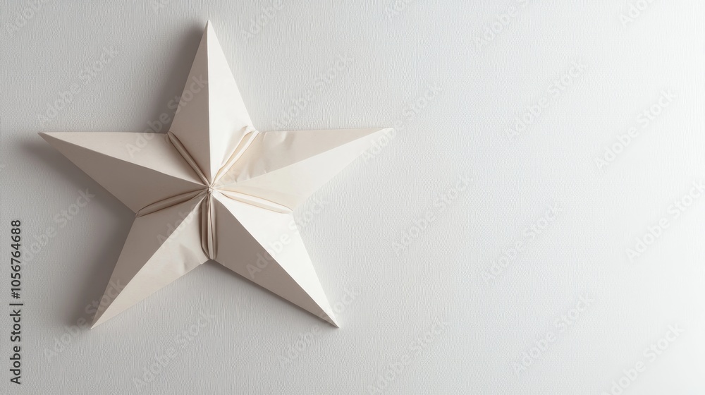 Round star shaped fold frame against a white wall Round star shaped fold frame against a white wall