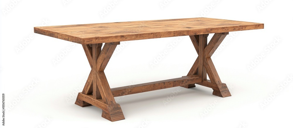 Furniture Wooden Dining Table With Isolated White Background Furniture Wooden Dining Table With Isolated White Background