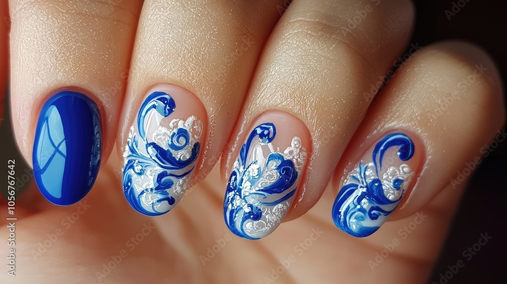 Manicure Design Blue Nails Manicure Design Blue Nails
