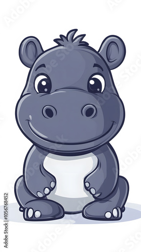 Cute hippo character