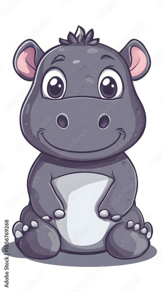 Naklejka premium Cute hippo character
