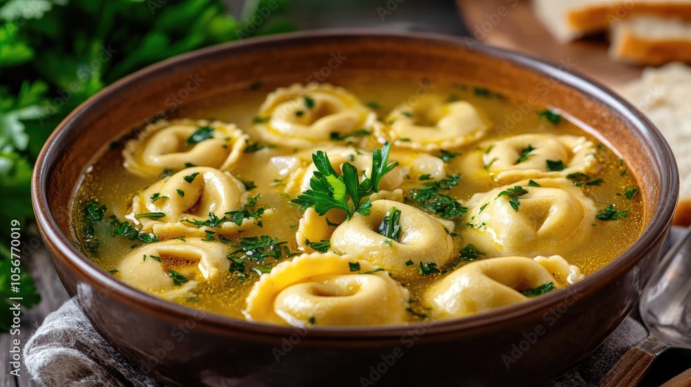 Delicious Tortellini Soup in a Bowl Garnished with Fresh Parsley Simple Chicken Tortellini Soup Recipe Delicious Tortellini Soup in a Bowl Garnished with Fresh Parsley Simple Chicken Tortellini Soup Recipe