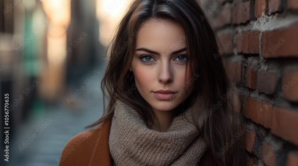 Close up portrait of an attractive woman in an urban setting Close up portrait of an attractive woman in an urban setting