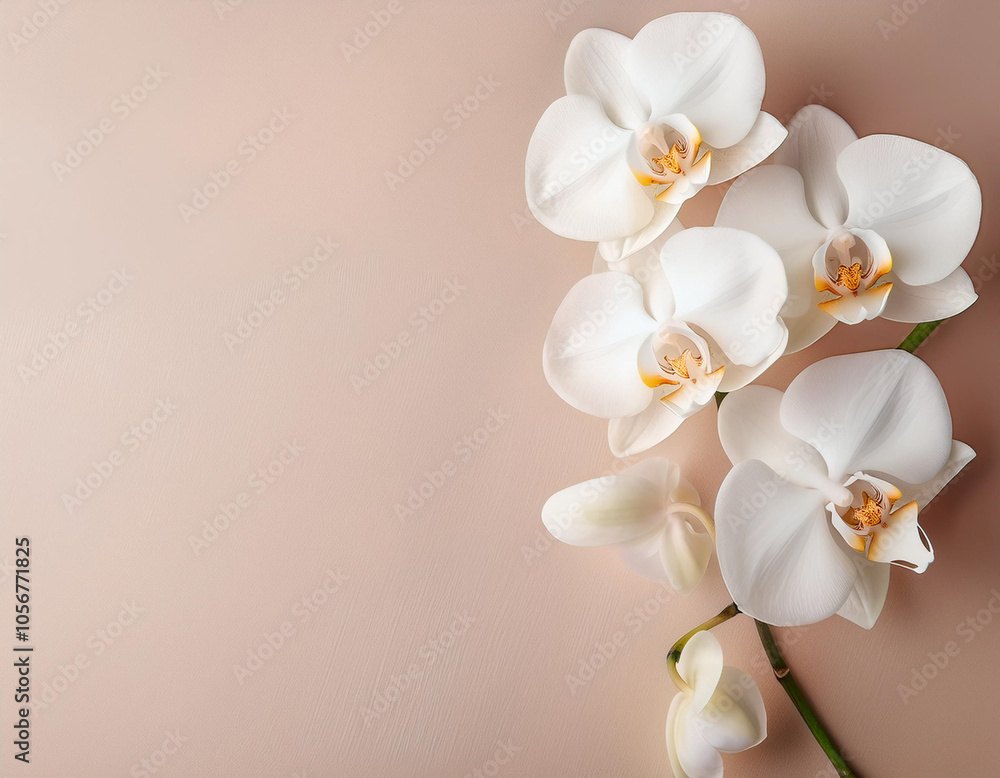 Obraz premium Ethereal Blooms Minimalistic White Orchids on Pastel Canvas