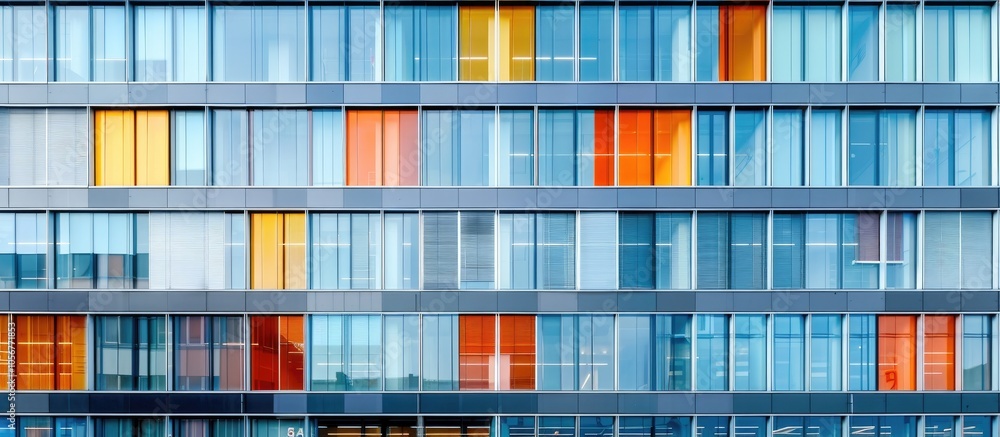 Modern Building Facade With Reflections And Colours Modern Building Facade With Reflections And Colours