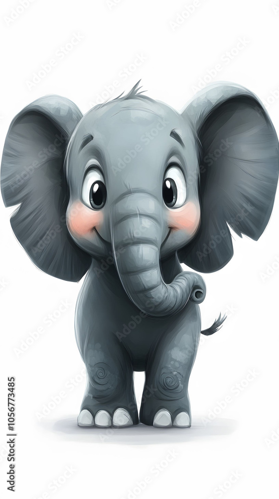 Obraz premium Cheerful baby elephant