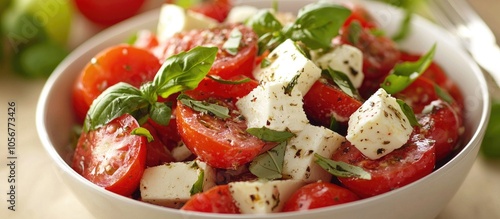 Salad With Tomatoes An Italian Cheese photo