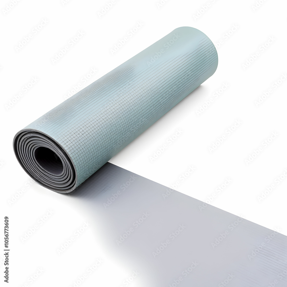 a half rolled yoga mat isolated on white background a half rolled yoga mat isolated on white background
