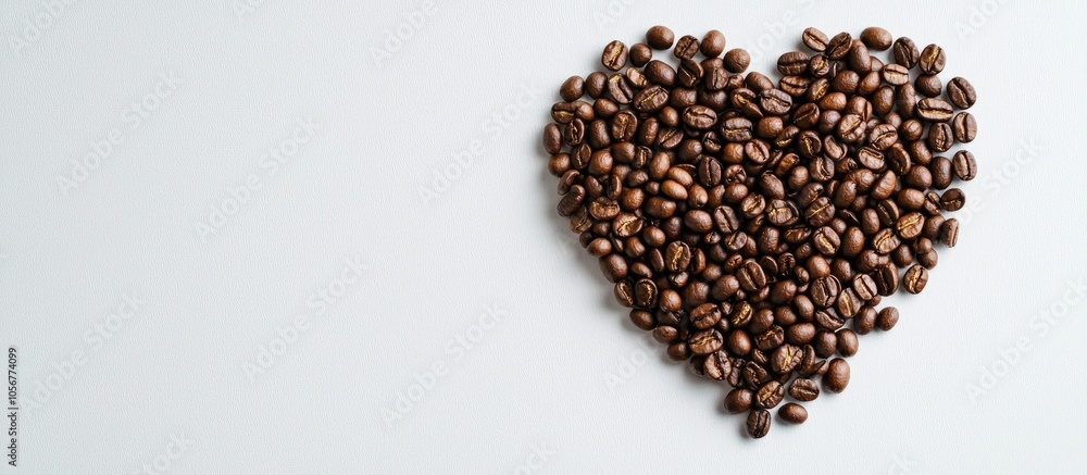 Coffee Beans Heart On A White Background Text Concept Ideas Coffee Beans Heart On A White Background Text Concept Ideas