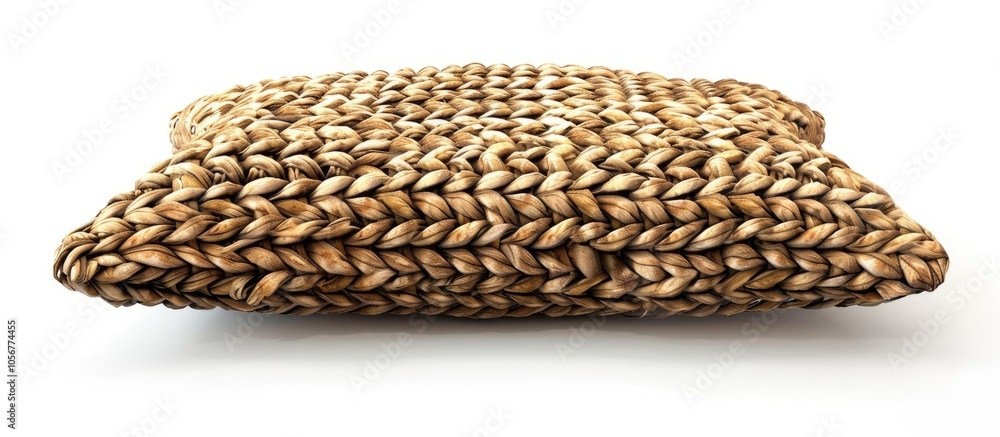 Fototapeta premium Wicker Pillow Isolated On White Background