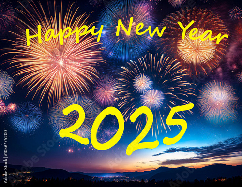 Obraz na płótnie Happy New Year 2025 w salonie
