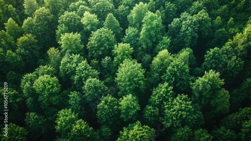 Aerial perspective of a verdant woodland expanse