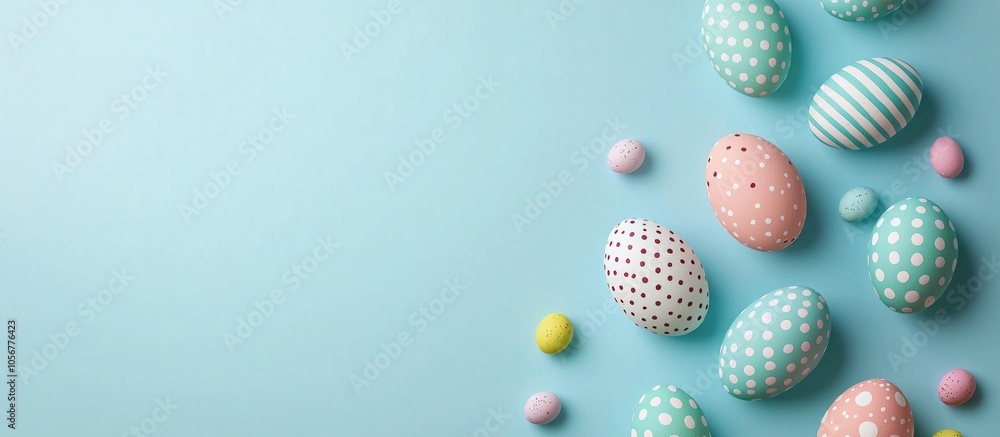 Light Blue Easter Greeting Card With Copyspace Colorful Dyed Easter Eggs With Egg Shape Light Blue Easter Greeting Card With Copyspace Colorful Dyed Easter Eggs With Egg Shape