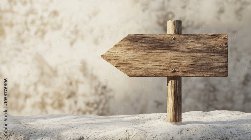 Naklejka premium Wooden directional sign on a light backdrop