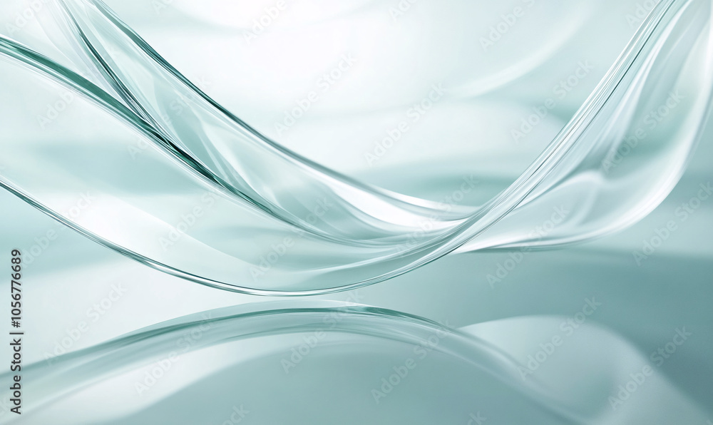 Fototapeta premium abstract wavy glass shapes background-generative ai