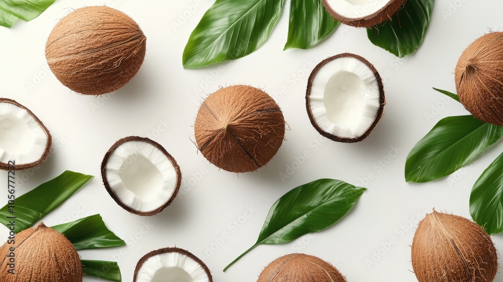 Coconuts on a white background Coconuts on a white background