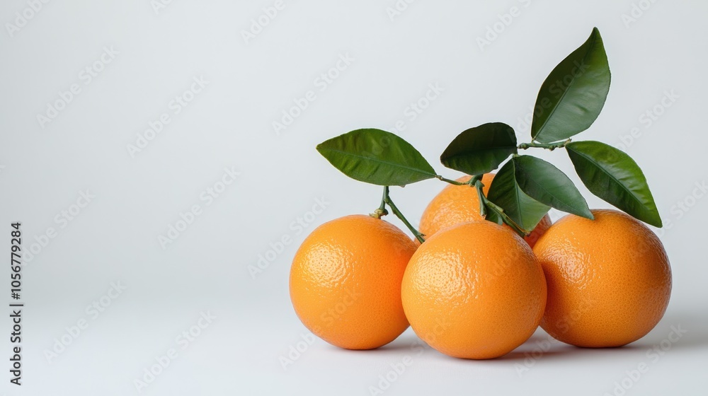 Succulent tangerines displayed against a clean white background Succulent tangerines displayed against a clean white background