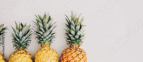 Ripe Pineappl Ananas On A White Background Healthy Life Concept