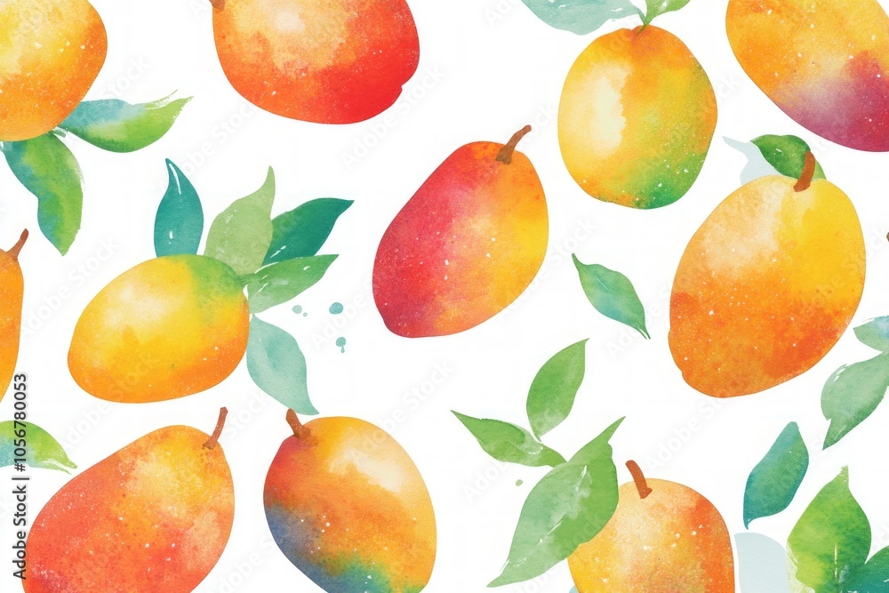 Watercolor Mango Pattern Watercolor Mango Pattern