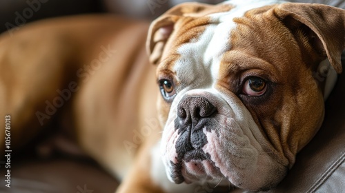 Injury on the skin of a short haired Bulldog due to scratching resulting from severe allergies that cause intense itching