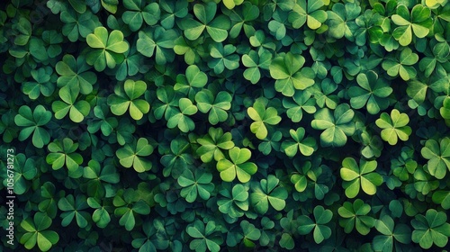 Lucky clovers for a festive occasion Shamrock pattern backdrop