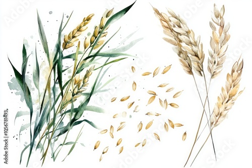 Watercolor Wheat Illustration