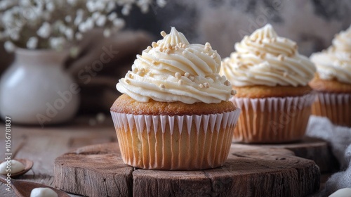 Moist Vanilla Cupcakes With Different Settings Homemade Cupcakes With A Cosy Setup