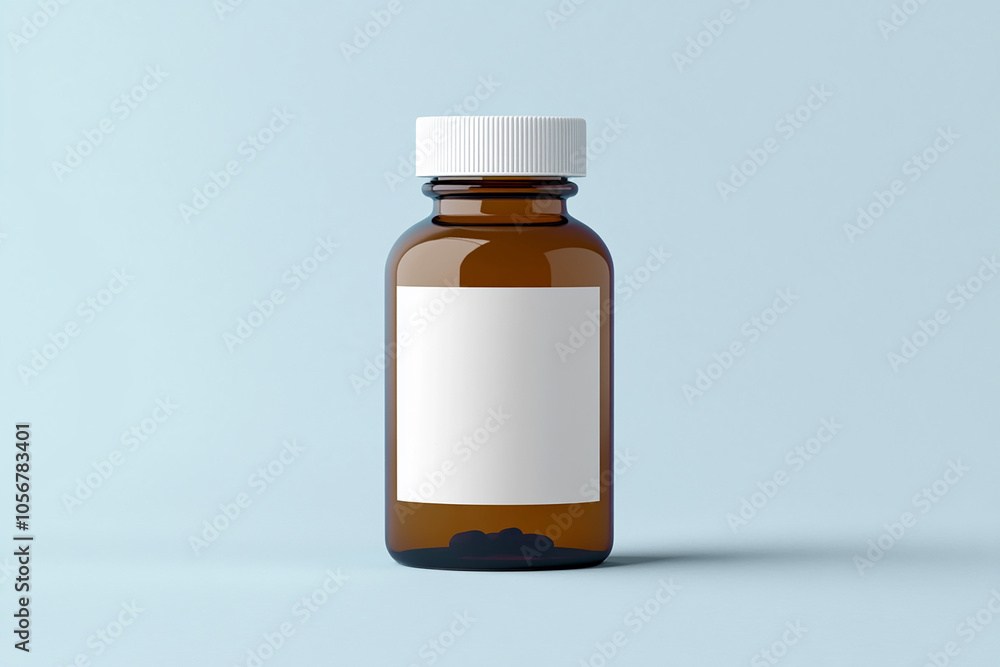 Mockup for A bottle of pills with tablet with blue background Mockup for A bottle of pills with tablet with blue background