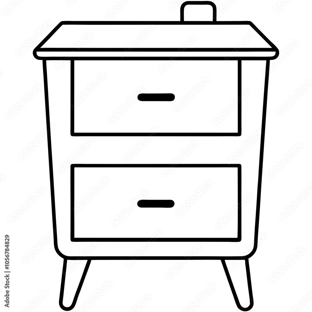 bedside table isolated on white background bedside table isolated on white background