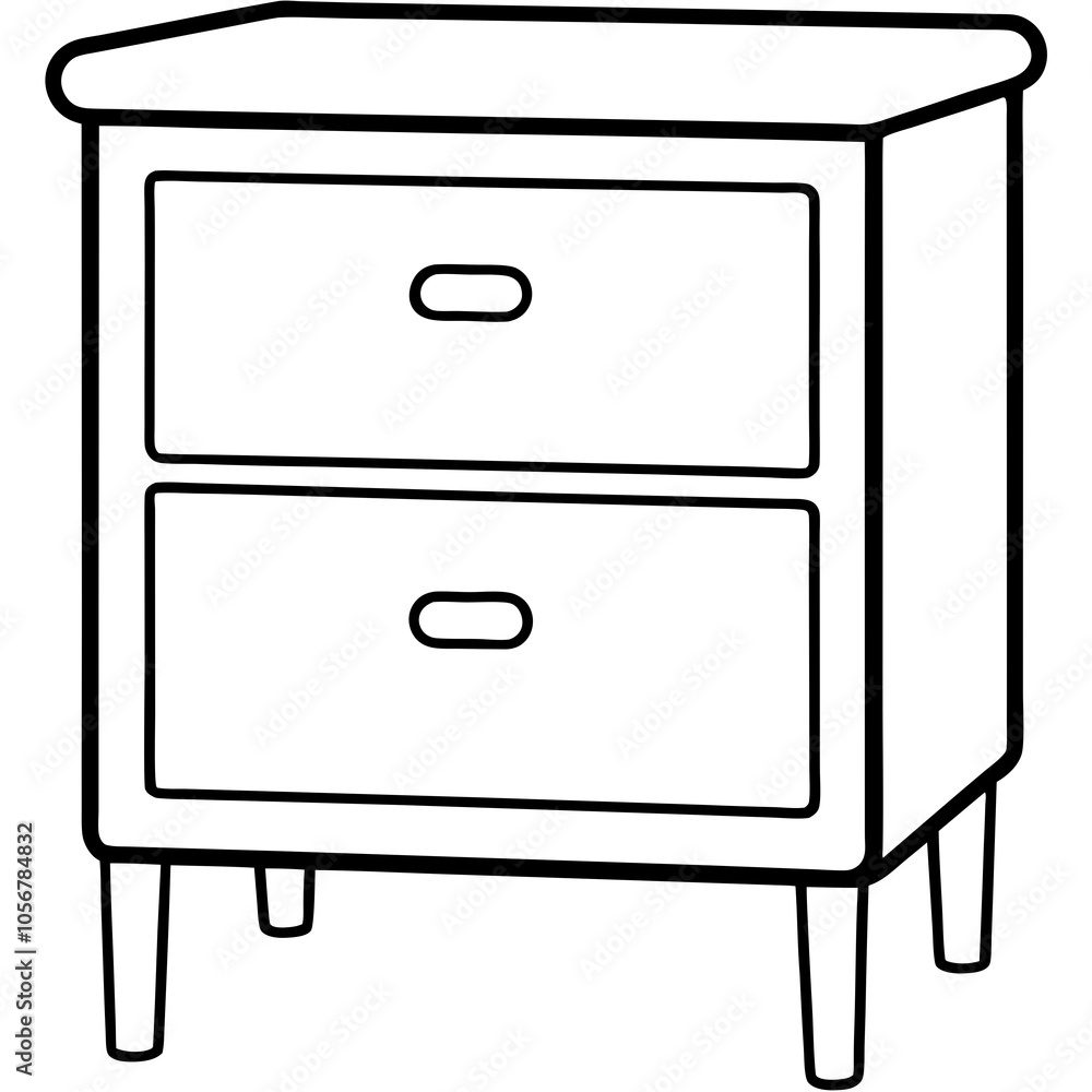 bedside table isolated on white background bedside table isolated on white background