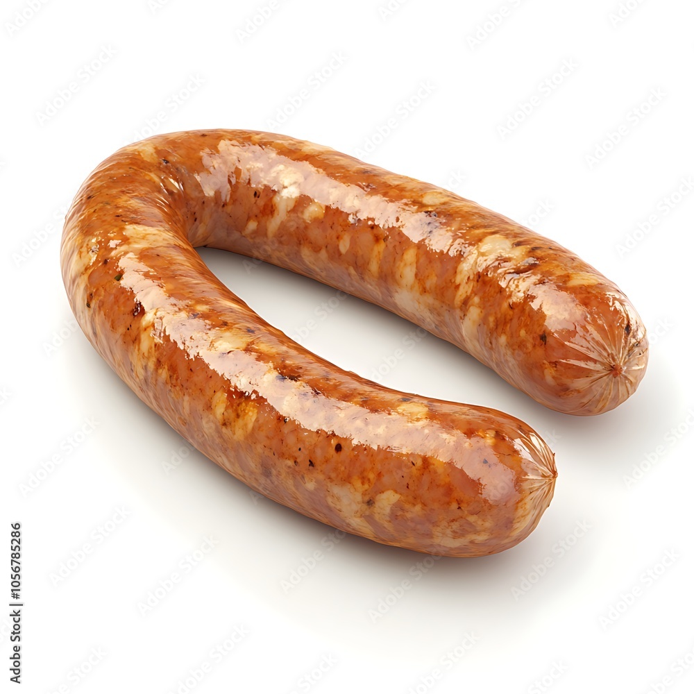 A cartoon sausage link on a white background. A cartoon sausage link on a white background.