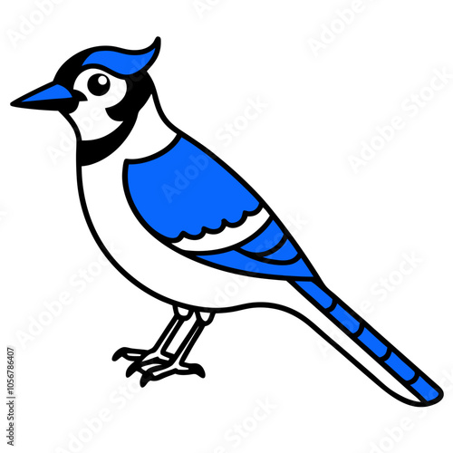 blue jay isolated on white background