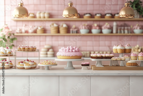 Wallpaper Mural Sweet pastries and cakes on background of pastry shop counter background. Torontodigital.ca