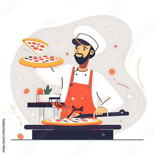 PIZZA MAKER LOGO COMPUTER BACKGROUND 