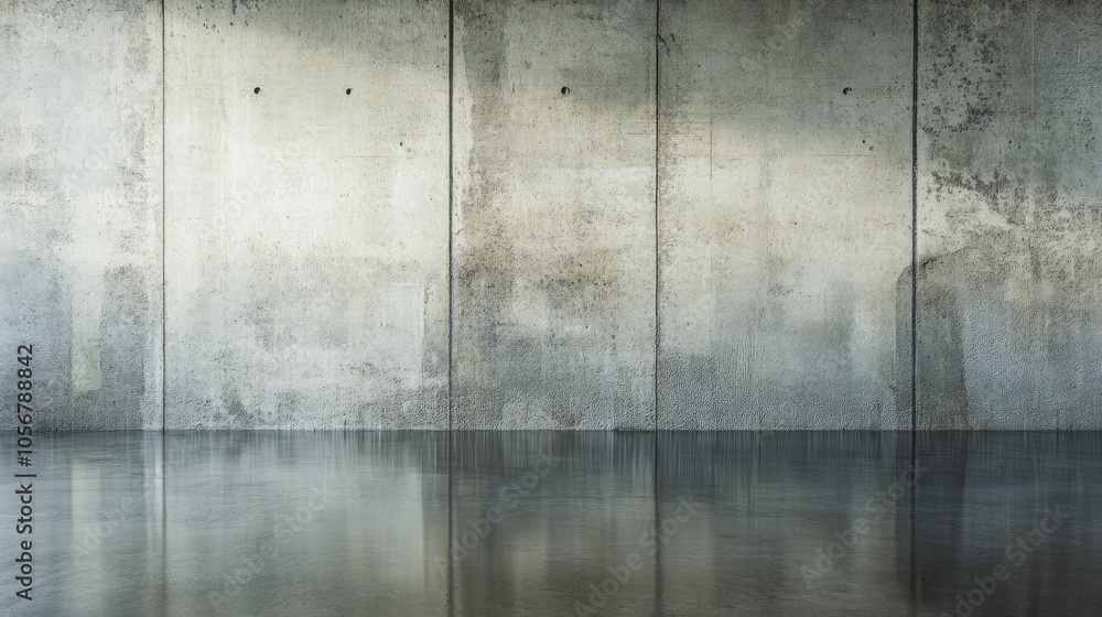 Polished concrete wall with a textured stone finish Polished concrete wall with a textured stone finish